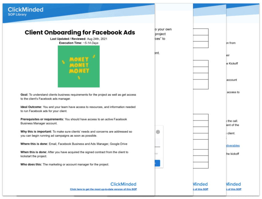 client onboarding for facebook ads